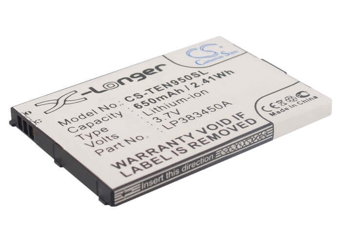 3,7V, Li-Polymer, 650mAh, batterie de smartphone compatible avec Telefunken, Lp383450a, Eurofon T95, T95, 2,41Wh Mobile, SmartPhone Cameron Sino Technology Limited (Smartphone)