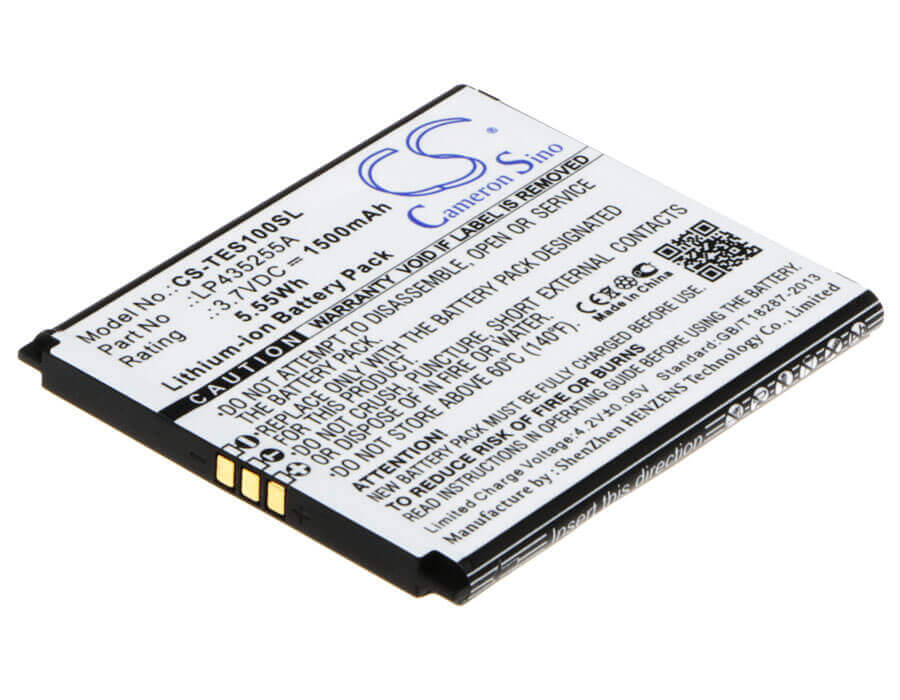 3,7V, Li-ion, 1500mAh, batterie de smartphone compatible avec Telefunken, Lp435255a, Selfie Ts1, 5,55Wh Mobile, Smartphone Cameron Sino Technology Limited (Smartphone)