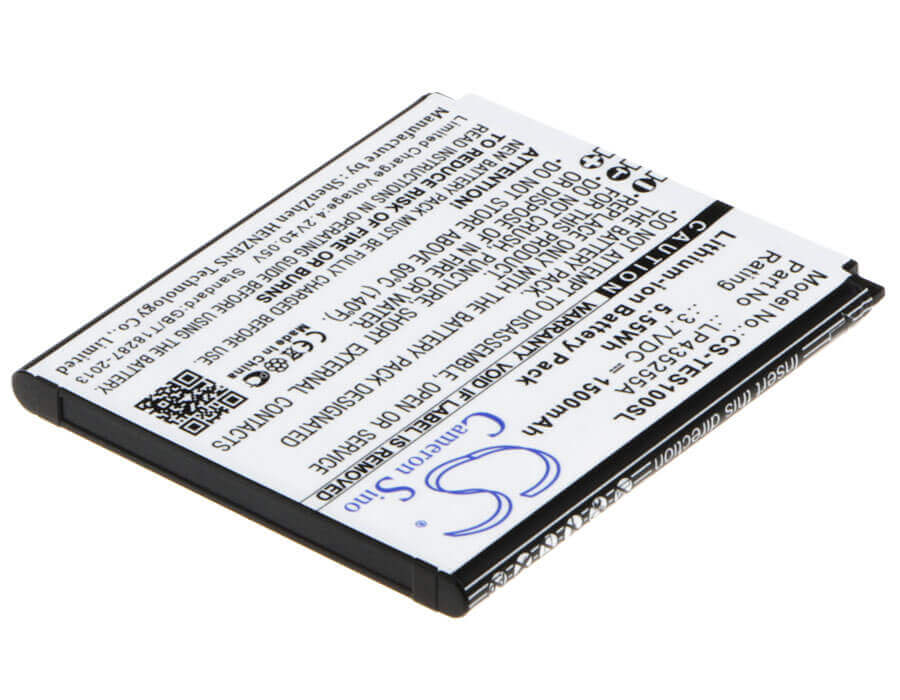 3,7V, Li-ion, 1500mAh, batterie de smartphone compatible avec Telefunken, Lp435255a, Selfie Ts1, 5,55Wh Mobile, Smartphone Cameron Sino Technology Limited (Smartphone)