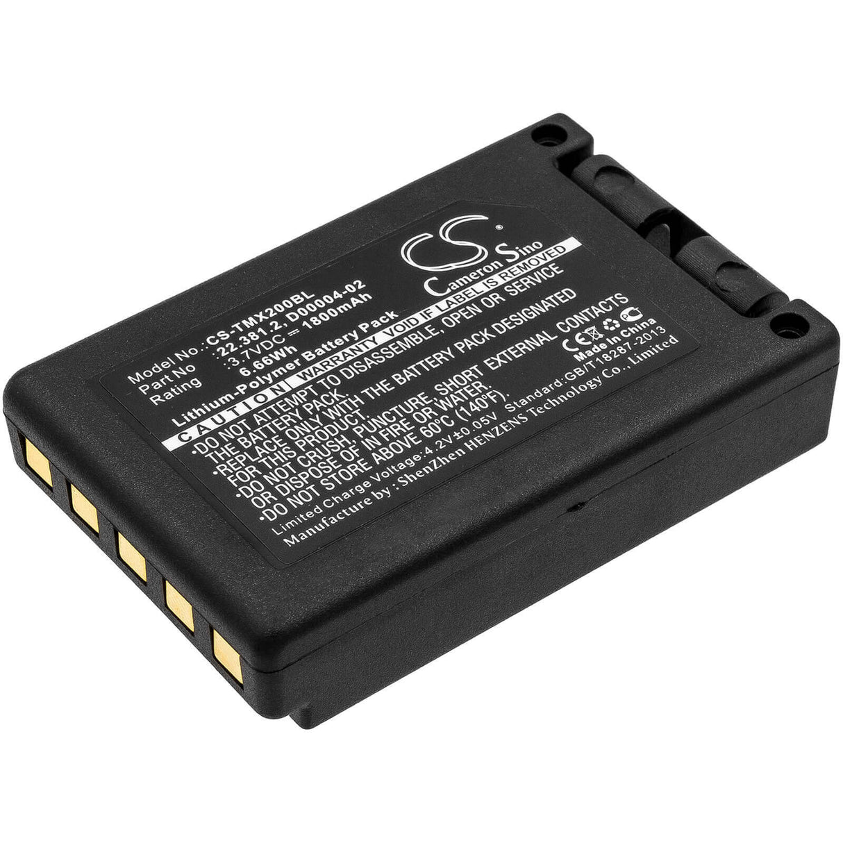 Batterie de télécommande de grue pour Teleradio, Tg-txmnl, émetteur Télé Radio Tg-txmnl 3.7v, 1800mah - 6.66wh Télécommande de grue Cameron Sino Technology Limited