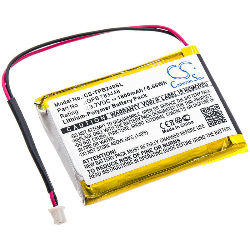 3.7V, Li-Polymer, 1800mAh, Headset battery fits Telex, Gpb 783448, Pb24n, Pb24nd-tx, 6.66Wh Wireless Headset Cameron Sino Technology Limited