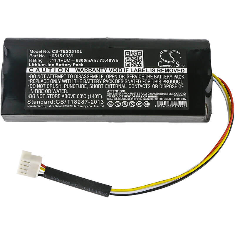 11.1V, Li-ion, 6800mAh, Equipment battery fits Testo, 0515 0039, 350 GAS Analyzer, 350k Analyzer, 75.48Wh Equipment, Survey, Test Cameron Sino Technology Limited