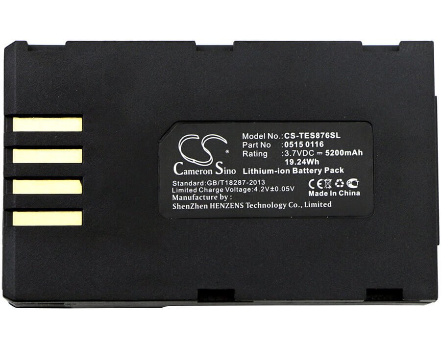 3.7V, Li-ion, 5200mAh, Batterie d'équipement compatible avec Testo, 0515 0116, 876, 19.24Wh Équipement, Enquête, Test Cameron Sino Technology Limited