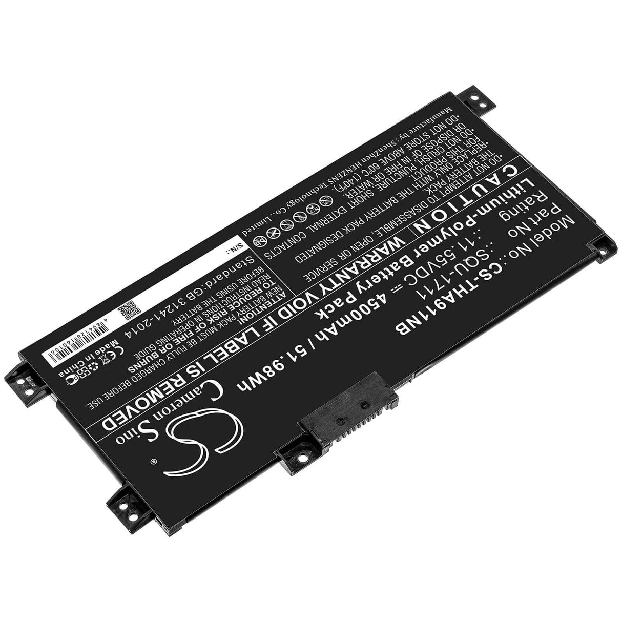 Battery For Thunderobot, 911 Air, 911air, 911m 11.55v, 4500mah - 51.98wh Notebook, Laptop Cameron Sino Technology Limited