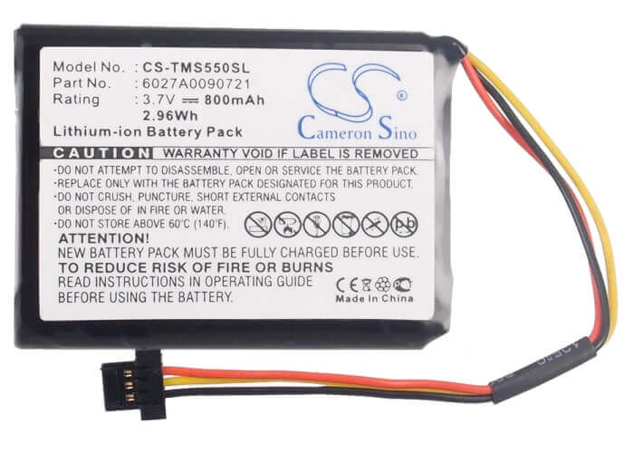 3,7V, Li-ion, 800mAh, batterie GPS compatible avec Tomtom, 6027a0090721, 1ef0.017.03, 1et0.052.09, 2,96Wh GPS, Navigator Cameron Sino Technology Limited