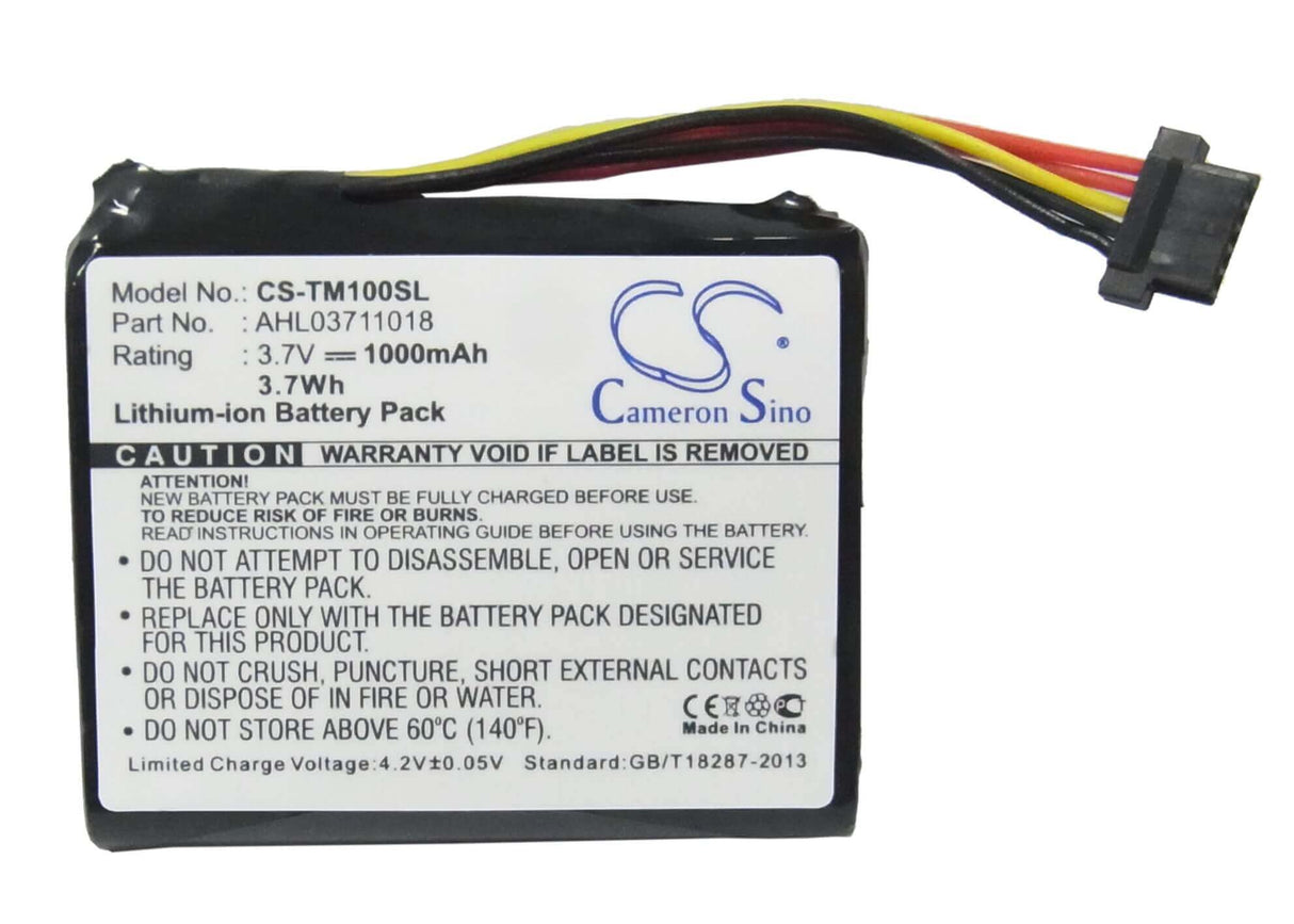 3.7V, Li-ion, 1000mAh, GPS battery fits Tomtom, 4cq02, 4cs0.002.01, Go 1000, 3.7Wh GPS, Navigator Cameron Sino Technology Limited
