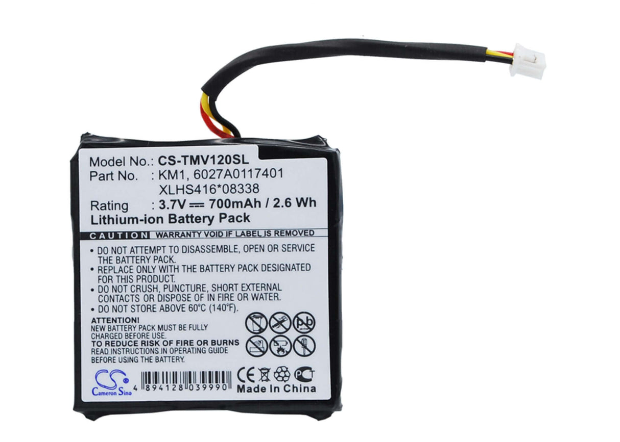 3,7V, Li-ion, 700mAh, batterie GPS compatible avec Tomtom, 6027a0117401, 4eh44, Start 20, 2,59Wh GPS, Navigator Cameron Sino Technology Limited