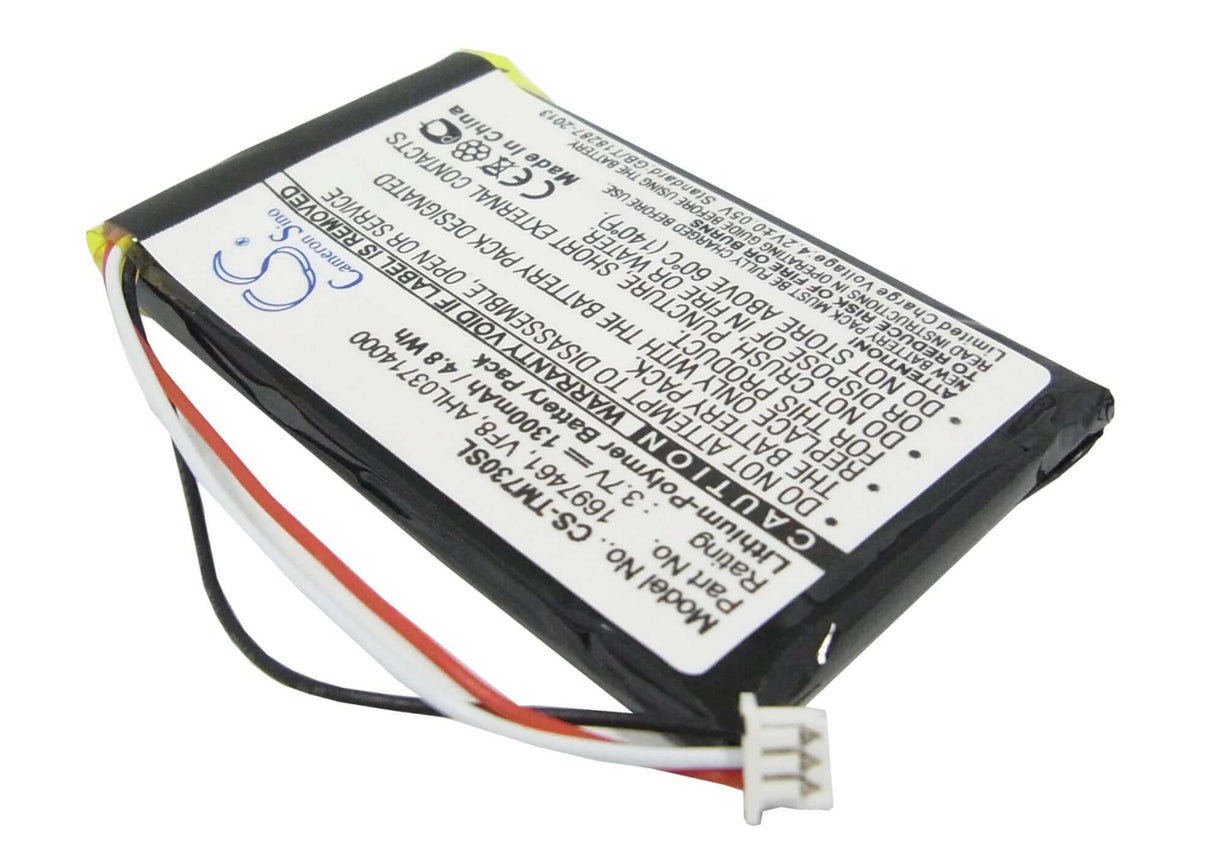 3,7V, Li-Polymer, 1300mAh, batterie GPS compatible avec Tomtom, 1697461, Go 530 Live, Go 630, 4,81Wh GPS, Navigator Cameron Sino Technology Limited