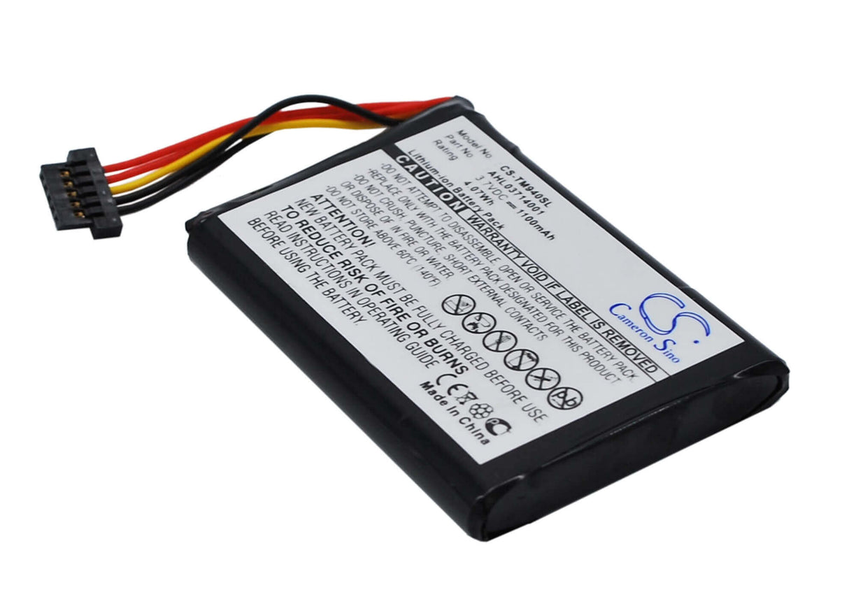3,7V, Li-ion, 1100mAh, batterie GPS compatible avec Tomtom, Ahl03714001, Go 940, Go 940 Live, 4,07Wh GPS, Navigator Cameron Sino Technology Limited