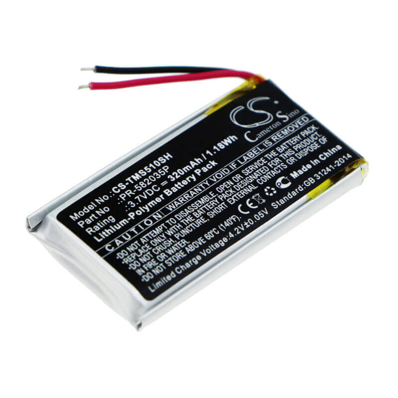 3.7V, Li-Polymer, 320mAh, Smartwatch battery fits Tomtom, Pr-582035p, Spark 510, 1.18Wh Smartwatch Cameron Sino Technology Limited