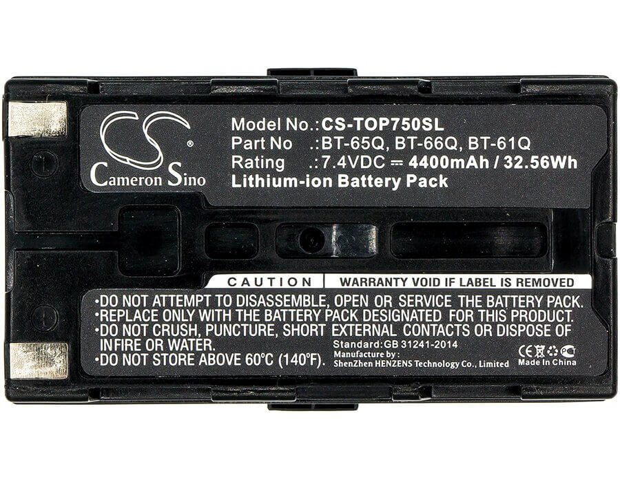 7.4V, Li-ion, 4400mAh, Equipment battery fits Topcon, Bt-61q, FC100, Fc-100, 32.56Wh Equipment, Survey, Test Cameron Sino Technology Limited
