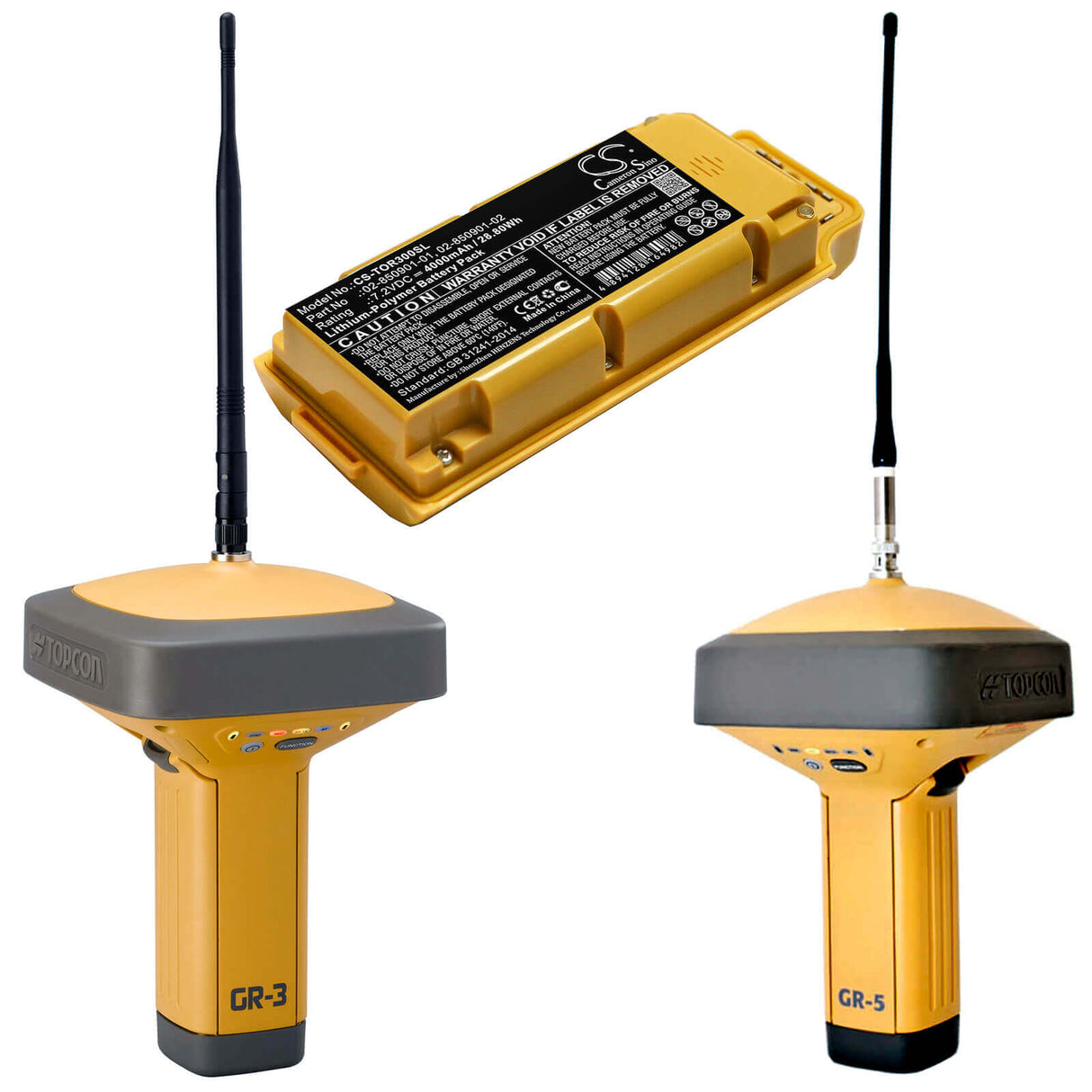 7.2V, Li-Polymer, 4000mAh, Equipment battery fits Topcon, 02-850901-01, GR-3, Gr-5, 28.8Wh Equipment, Survey, Test Cameron Sino Technology Limited