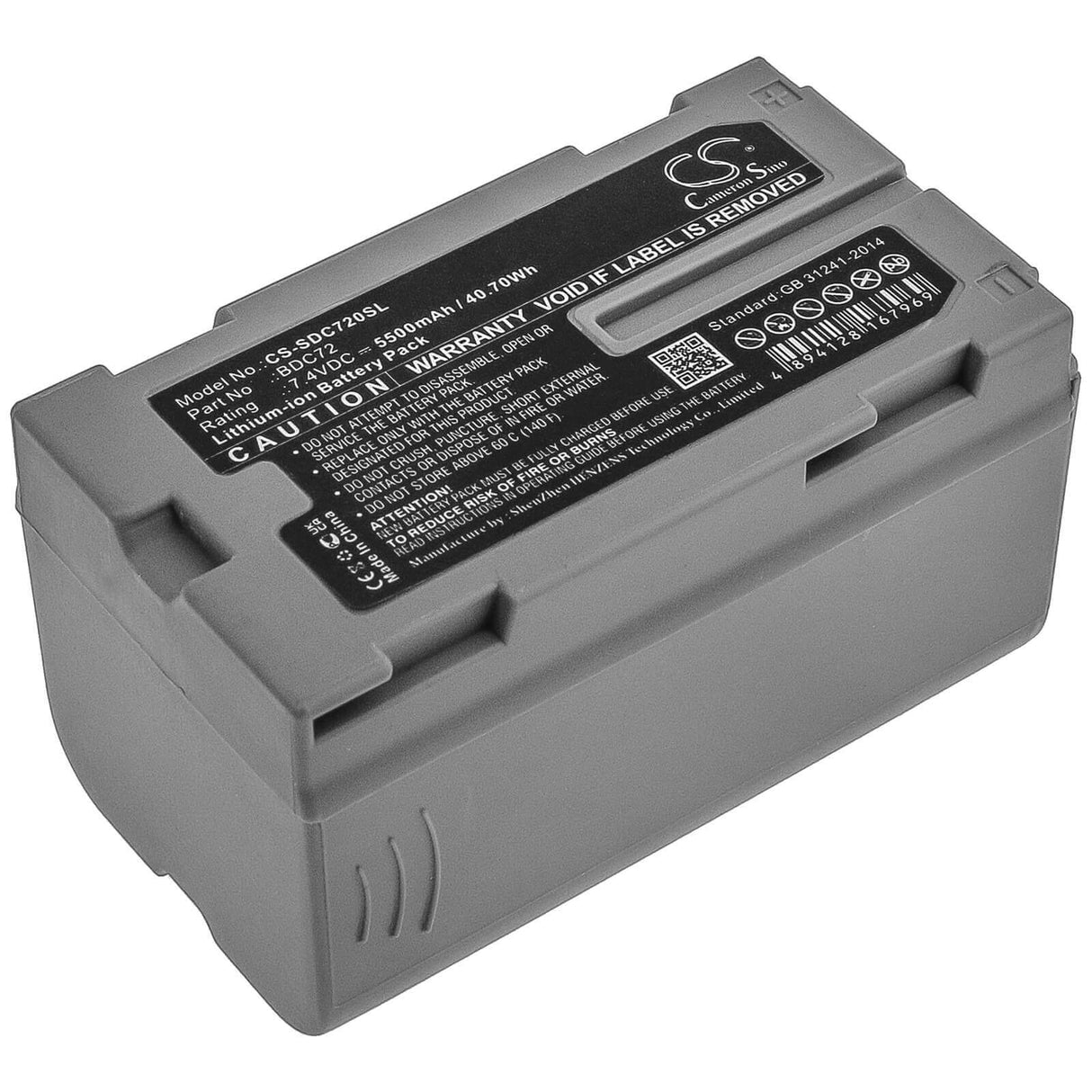7.4V, Li-ion, 5500mAh, Equipment battery fits Topcon, Sokkia, Bdc72, 3D Layout Navigator LN-150, Pipe Laser Tp-l6, 40.7Wh Equipment, Survey, Test Cameron Sino Technology Limited