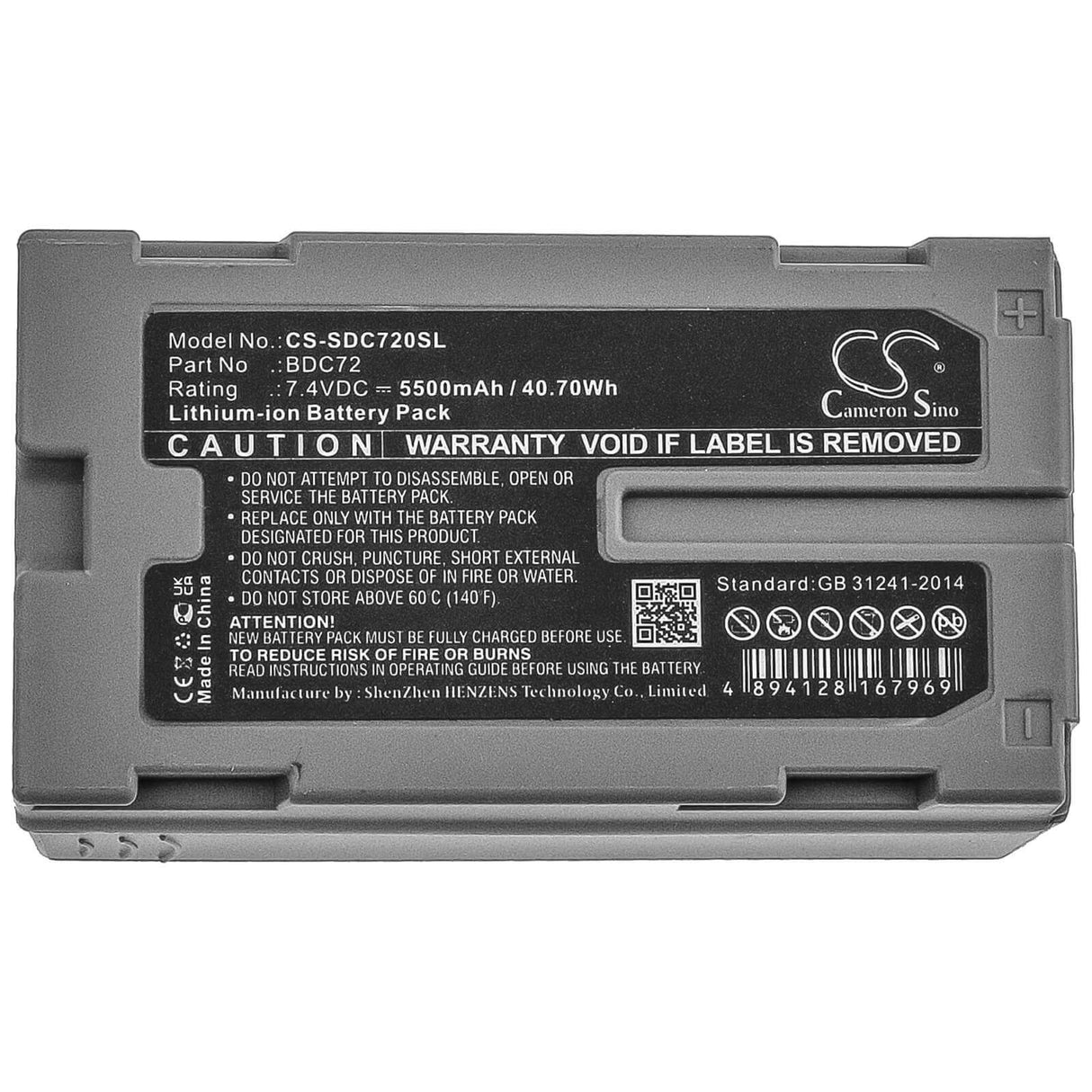 7.4V, Li-ion, 5500mAh, Equipment battery fits Topcon, Sokkia, Bdc72, 3D Layout Navigator LN-150, Pipe Laser Tp-l6, 40.7Wh Equipment, Survey, Test Cameron Sino Technology Limited