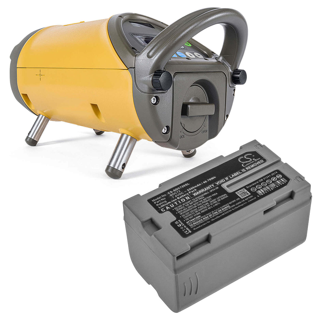 7.4V, Li-ion, 5500mAh, Equipment battery fits Topcon, Sokkia, Bdc72, 3D Layout Navigator LN-150, Pipe Laser Tp-l6, 40.7Wh Equipment, Survey, Test Cameron Sino Technology Limited