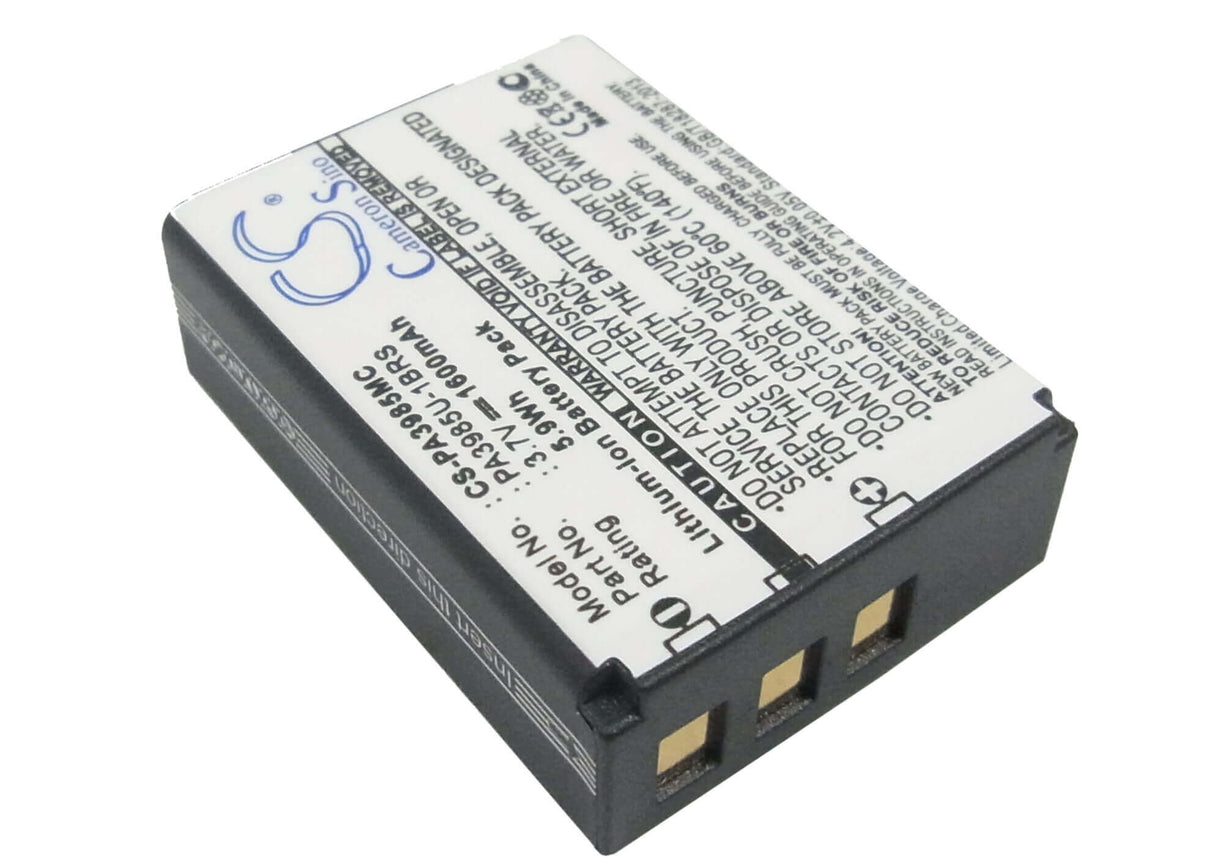 3.7V, Li-ion, 1600mAh, Camera battery fits Toshiba, Pa3985, Camileo X200, Camileo X400, 5.92Wh Camera Cameron Sino Technology Limited (Camera)