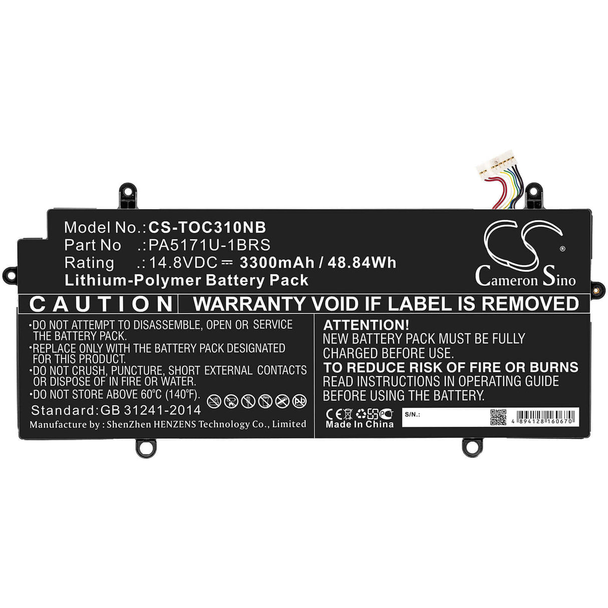 Battery For Toshiba, Cb30-102, Cb35-a3120 Chromebook, Chromebook Cb30-100 14.8v, 3300mah - 48.84wh Notebook, Laptop Cameron Sino Technology Limited