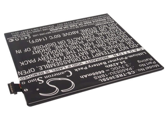 3.7V, Li-Polymer, 6600mAh, Tablet battery fits Toshiba, Pa5053u-1brs, At205, At205-t16, 24.42Wh Tablet Cameron Sino Technology Limited