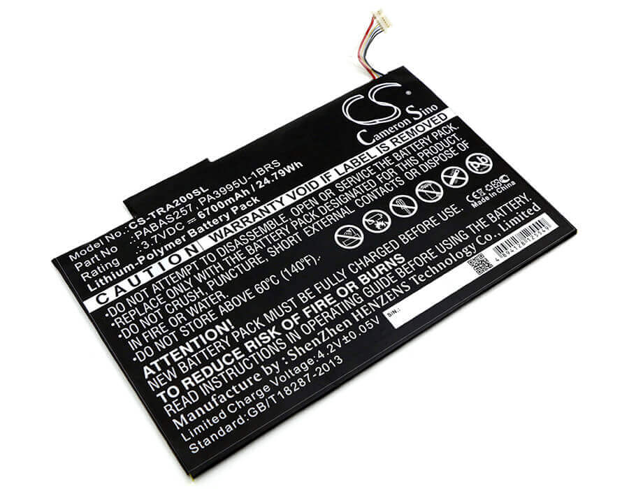 Battery For Toshiba, Excite At200, Excite At200-101, Excite At205 3.7v, 6700mah - 24.79wh Tablet Cameron Sino Technology Limited (Suspended)