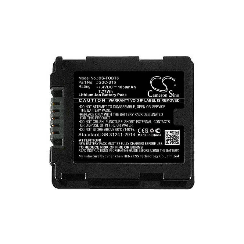 Battery For Toshiba Gigashot Gsc-a100f, Gigashot Gsc-a40f, 7.4v, 1050mah - 7.77wh Batteries for Electronics Cameron Sino Technology Limited (Suspended)