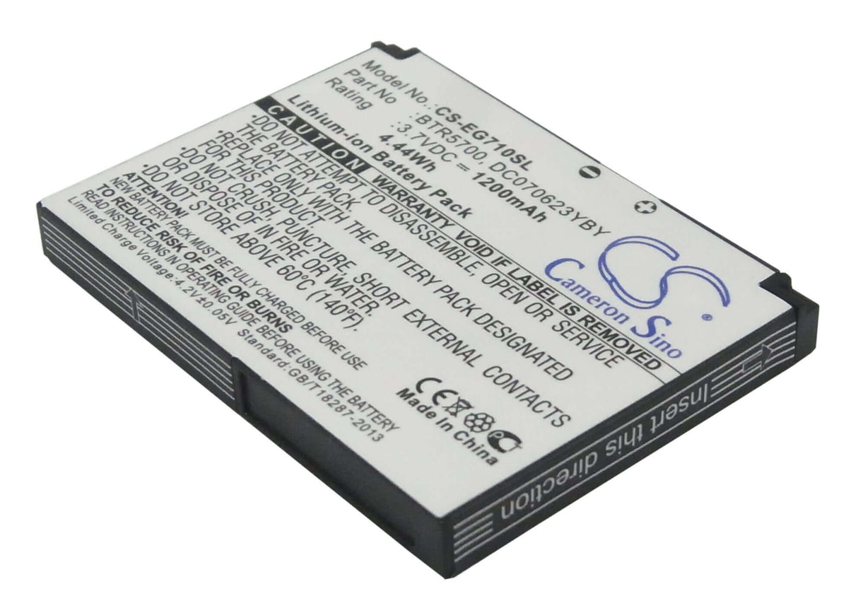 3,7V, Li-ion, 1200mAh, batterie de smartphone compatible avec Toshiba, Btr5700, Portege G710, 4,44Wh Mobile, Smartphone Cameron Sino Technology Limited (Smartphone)