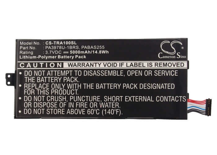 Battery For Toshiba Regza At1s0, Thrive 7 3.7v, 5000mah - 18.50wh Tablet Cameron Sino Technology Limited (Suspended)