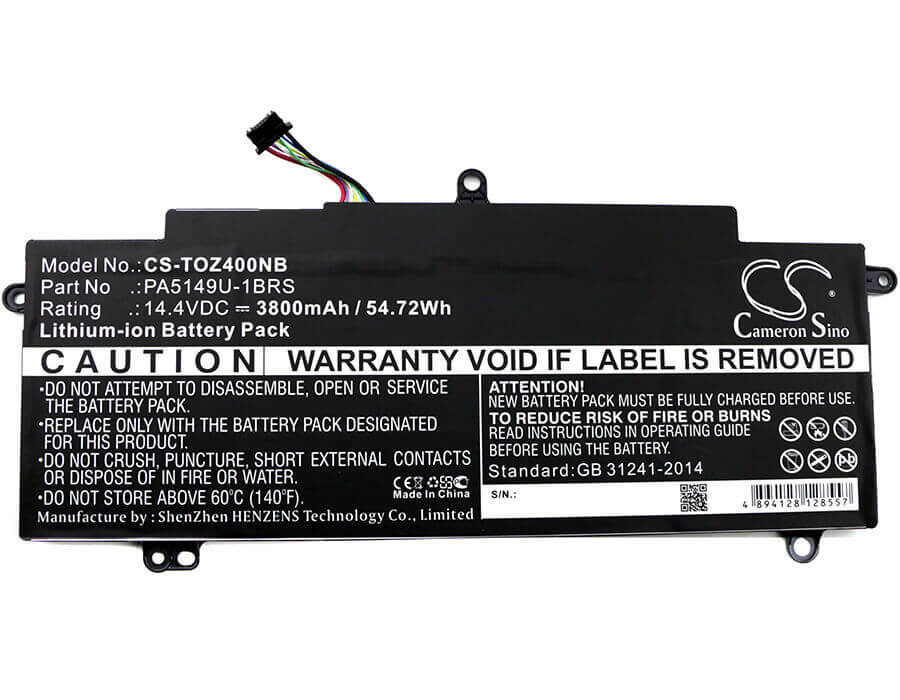 Battery For Toshiba, Tecra Z40-a-10k, Tecra Z40-a-10t, Tecra Z 14.4v, 3800mah - 54.72wh Notebook, Laptop Cameron Sino Technology Limited