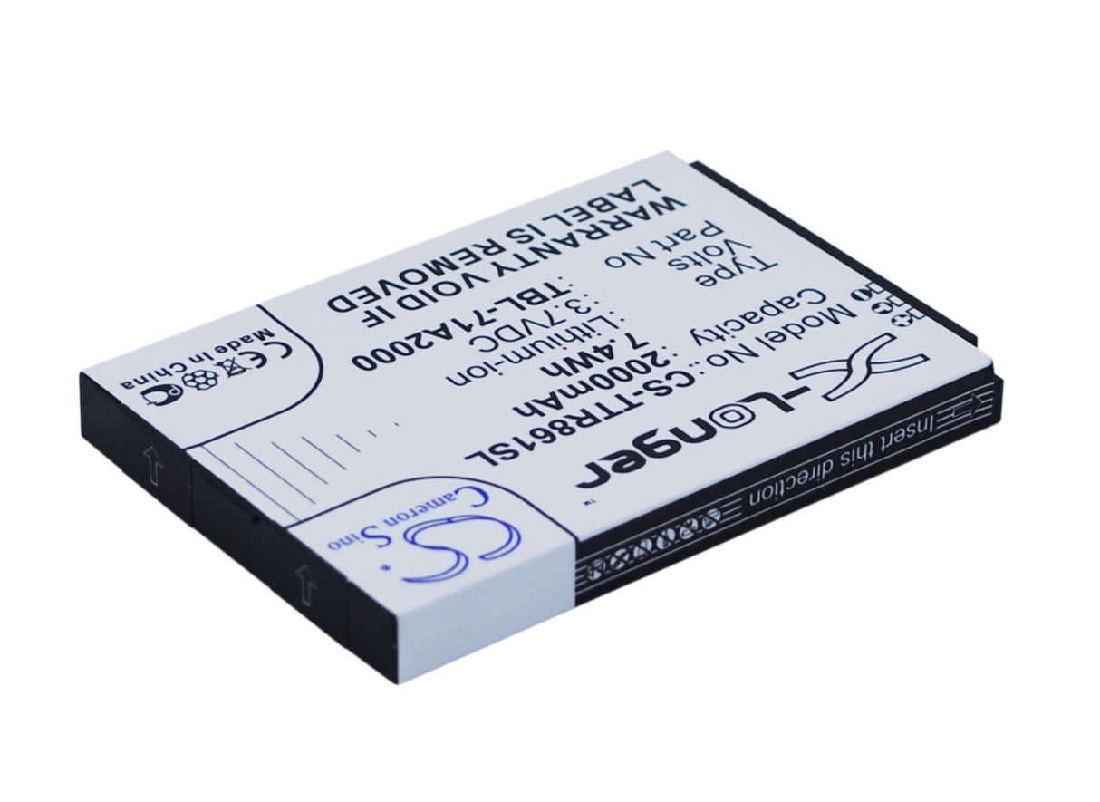 3.7V, Li-ion, 2000mAh, Hotspot battery fits Tp-link, Tbl-71a2000, M5250 Ver 1.0, M5350, 7.40Wh Hotspot Cameron Sino Technology Limited