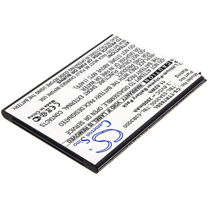 3.8V, Li-Polymer, 2900mAh, Hotspot battery fits Tp-link, Tbl-53a3000, M7650, 11.02Wh Hotspot Cameron Sino Technology Limited
