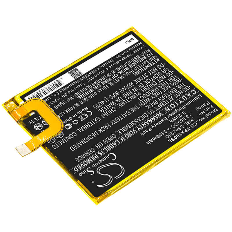 3.85V, Li-Polymer, 2150mAh, SmartPhone battery fits Tp-link, Neffos, Nbl-38a2250, Tp902c, X1, 8.28Wh Mobile, SmartPhone Cameron Sino Technology Limited (Smartphone)