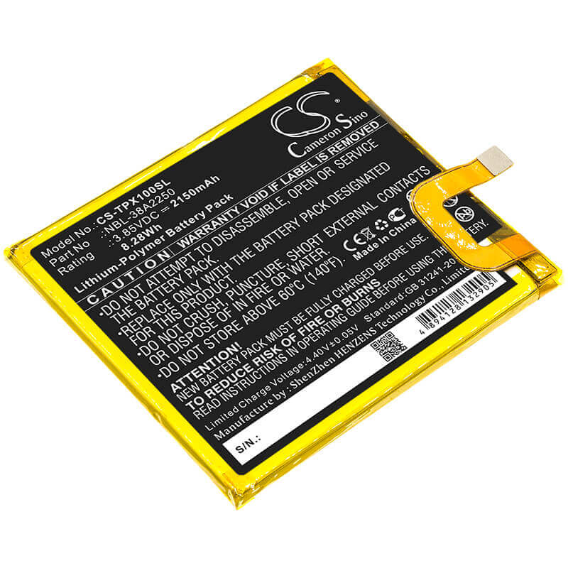 3.85V, Li-Polymer, 2150mAh, SmartPhone battery fits Tp-link, Neffos, Nbl-38a2250, Tp902c, X1, 8.28Wh Mobile, SmartPhone Cameron Sino Technology Limited (Smartphone)