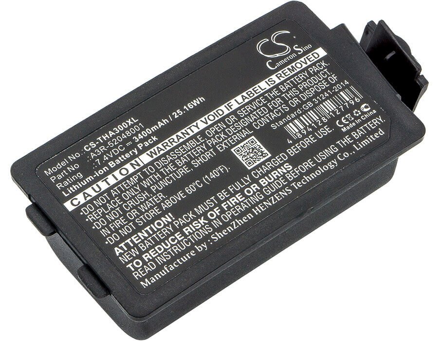 7.4V, Li-ion, 3400mAh, Batterie d'imprimante portable compatible avec Tsc, A3r-52048001, Alpha 3r, 25.16Wh Imprimante portable Cameron Sino Technology Limited