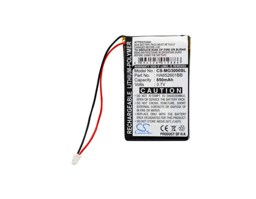 3,7V, Li-Polymer, 850mAh, batterie GPS compatible avec Typhoon, Ha652601bb, Myguide 3000, Myguide 3010, 3.15Wh GPS, Navigator Cameron Sino Technology Limited