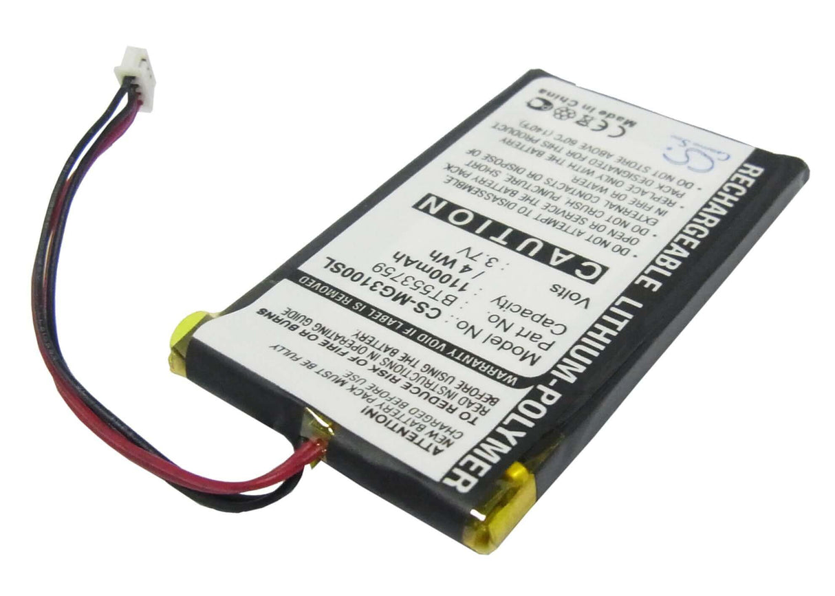 3,7V, Li-Polymer, 1100mAh, batterie GPS compatible avec Typhoon, Bt553759, Myguide 3100, 4,07Wh GPS, Navigator Cameron Sino Technology Limited