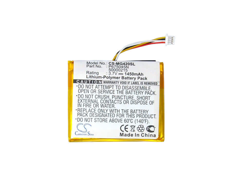 3.7V, Li-Polymer, 1450mAh, GPS battery fits Typhoon, 50000215, Myguide 4200, Myguide 4228, 5.37Wh GPS, Navigator Cameron Sino Technology Limited