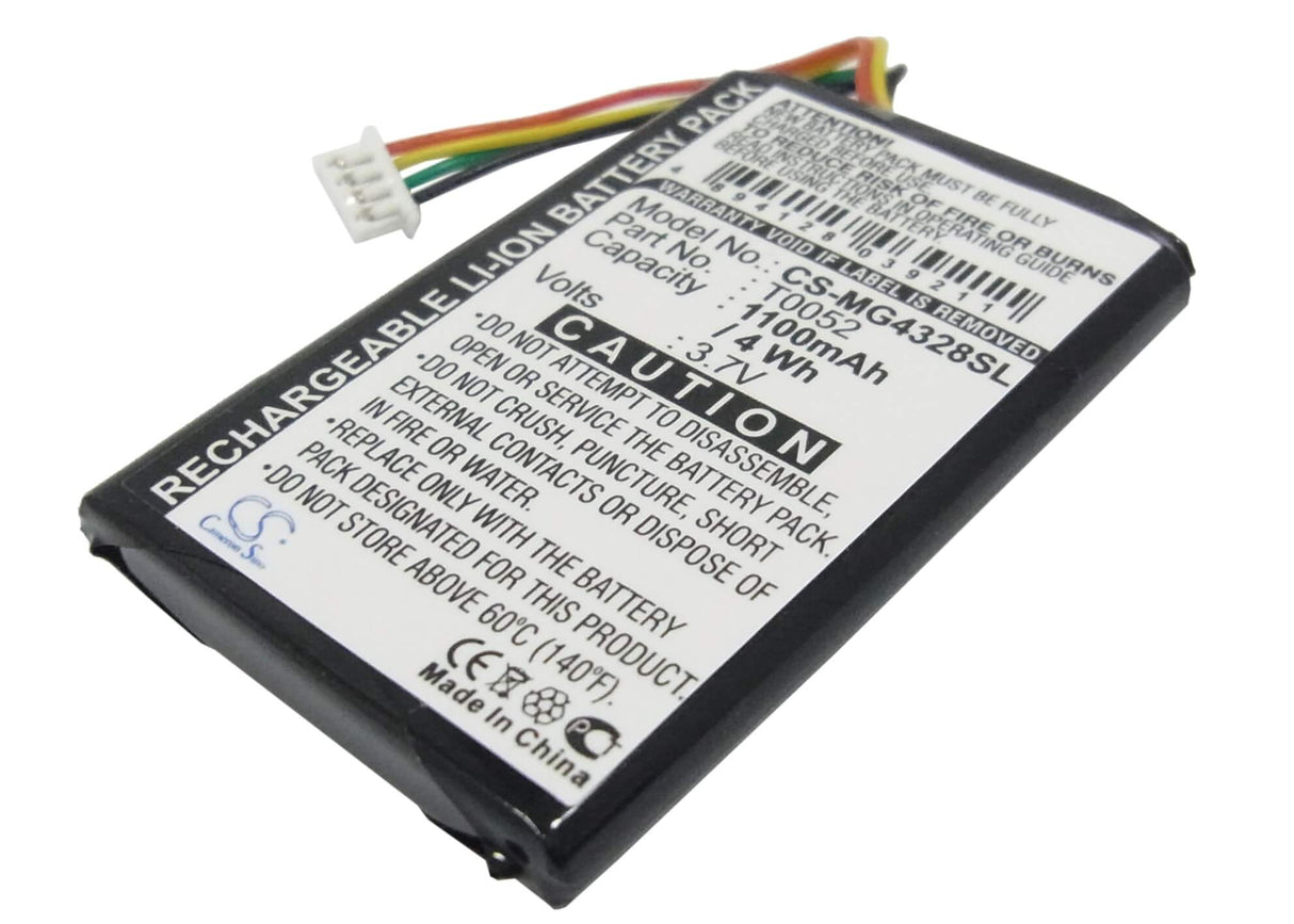3,7V, Li-ion, 1100mAh, batterie GPS compatible avec Typhoon, Cm-2, Myguide 4328, Myguide 4328 Bt, 4,07Wh GPS, Navigator Cameron Sino Technology Limited
