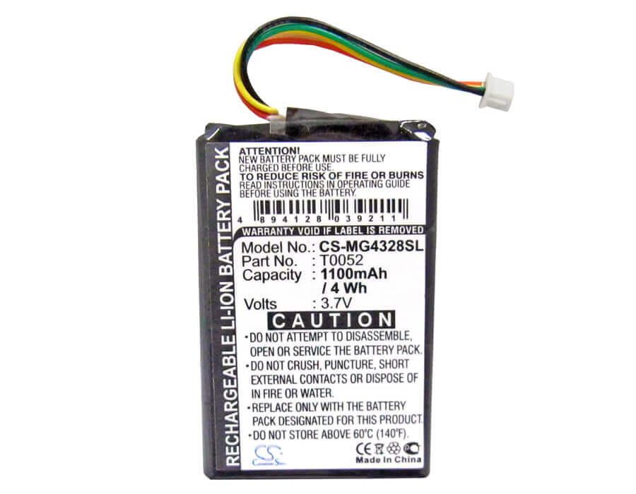 3,7V, Li-ion, 1100mAh, batterie GPS compatible avec Typhoon, Cm-2, Myguide 4328, Myguide 4328 Bt, 4,07Wh GPS, Navigator Cameron Sino Technology Limited