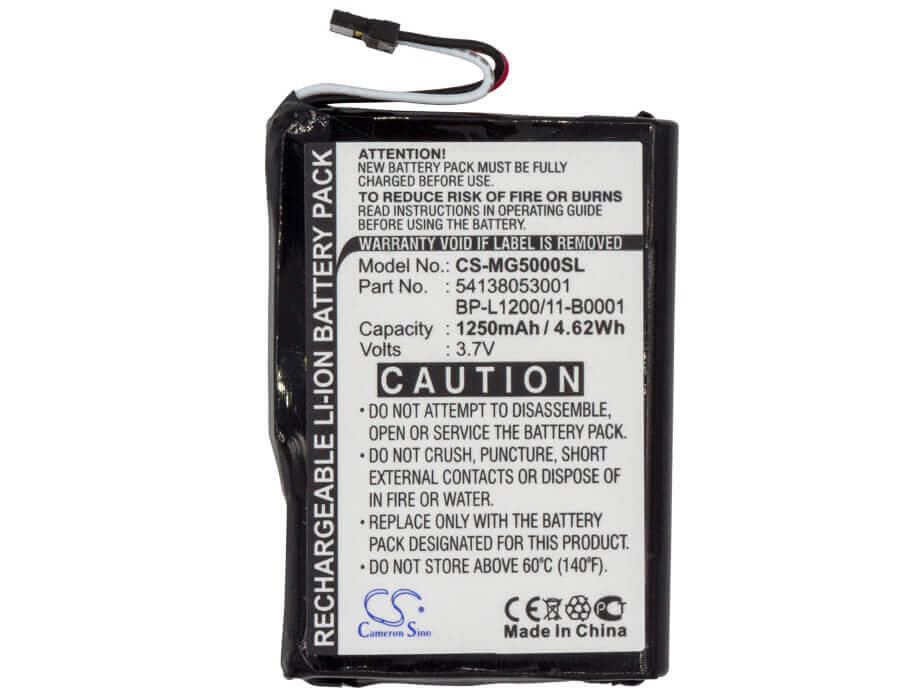 3,7V, Li-ion, 1250mAh, batterie GPS compatible avec Typhoon, 541380530001, Myguide Silverguide 5000, Myguide Silverguide 5000 Nav, 4,63Wh GPS, Navigator Cameron Sino Technology Limited