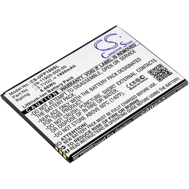 3.7V, Li-ion, 1800mAh, SmartPhone battery fits Ulefone, 29-11900-000-00, Paris, U007, 6.66Wh Mobile, SmartPhone Cameron Sino Technology Limited (Smartphone)