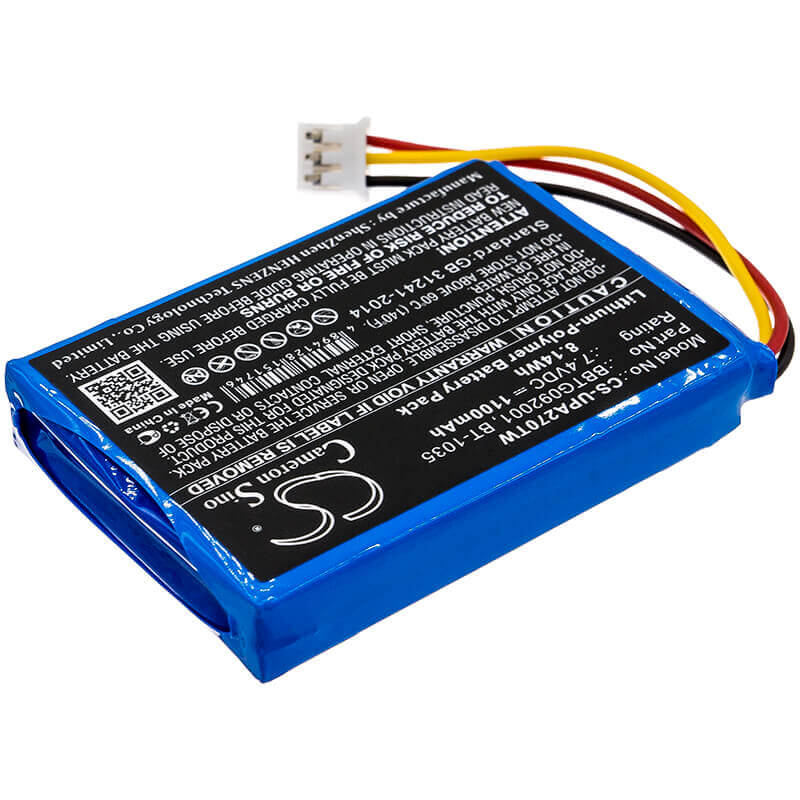 7.4V, Li-Polymer, 1100mAh, Two-Way Radio battery fits Uniden, Bbtg092001, Atlantis 270, 8.14Wh Two-Way Radio Cameron Sino Technology Limited