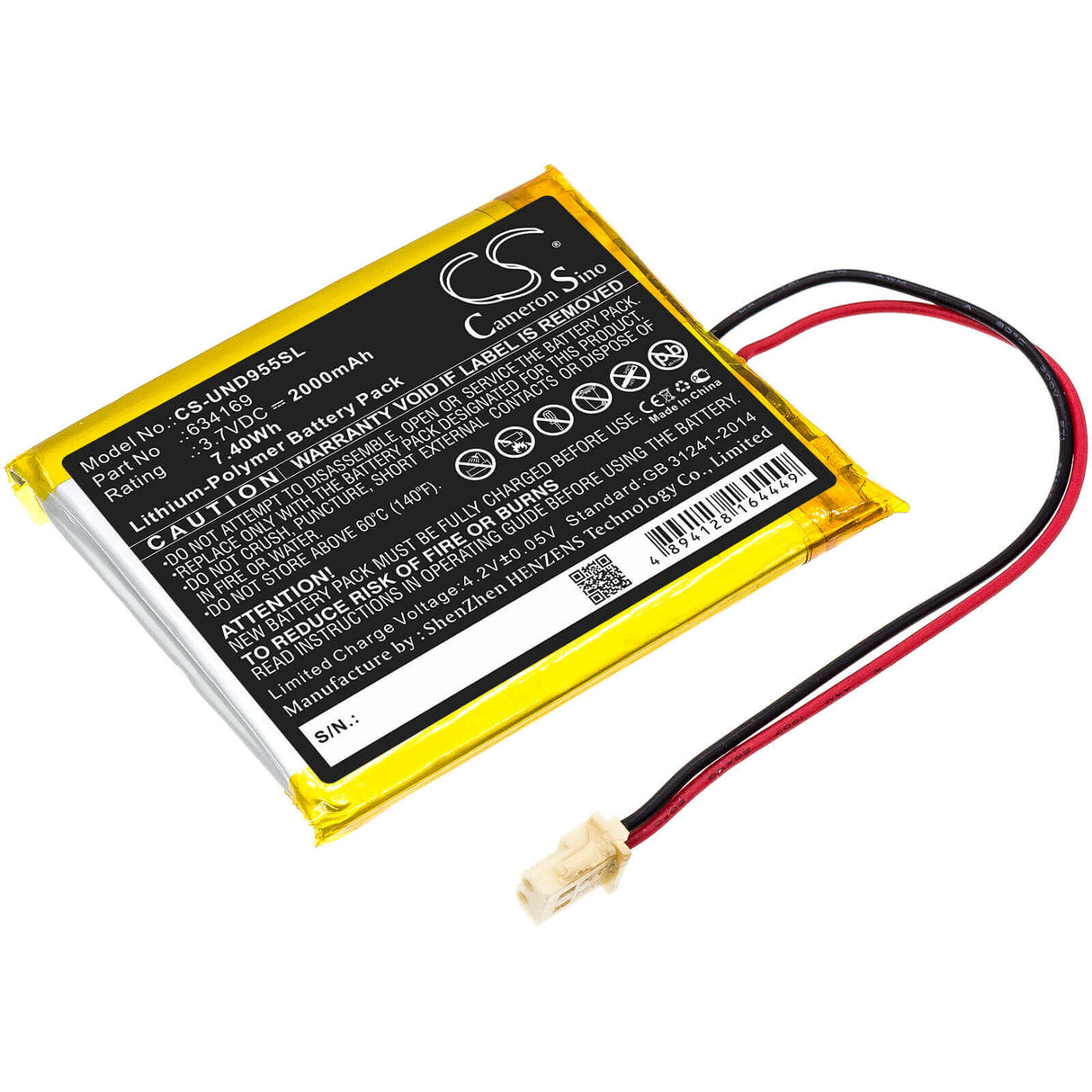 Security Camera Battery For Uniden, Guardian G955, Guardian Udr, Udr744 3.7v, 2000mah - 7.40wh Home Security Camera Cameron Sino Technology Limited