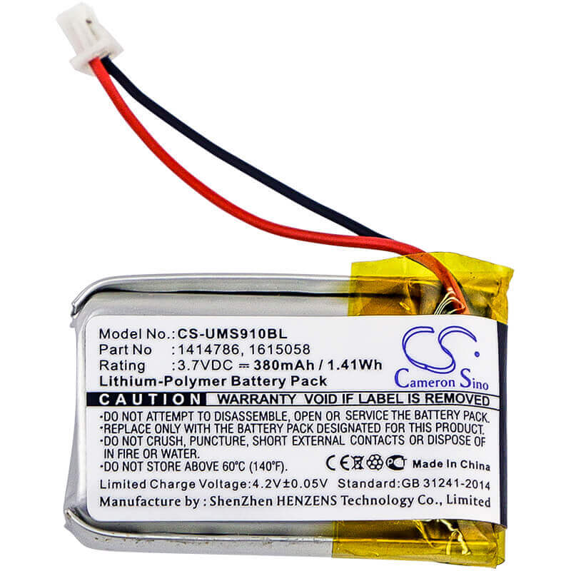 Barcode Scanner Battery For Unitech, Ms910, Ms910-cubb00-sg, Ms910-cubb00-tg 3.7v, 380mah - 1.41wh Barcode Scanner Cameron Sino Technology Limited