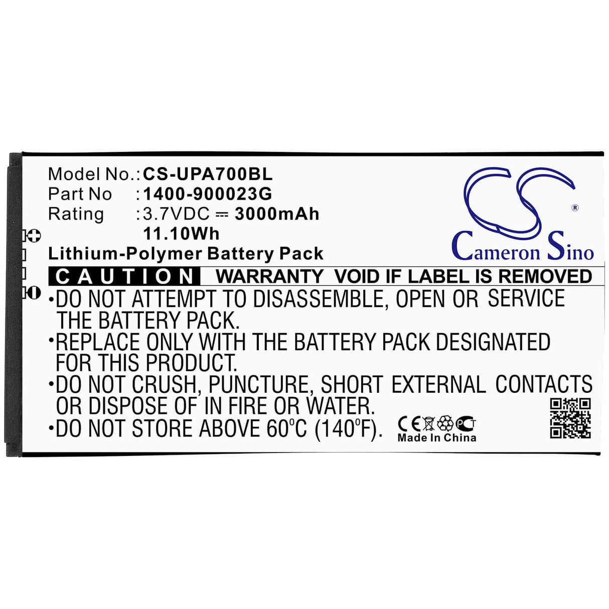 Barcode Scanner Battery For Unitech Pa700 3.7v, 3000mah - 11.10wh Barcode Scanner Cameron Sino Technology Limited