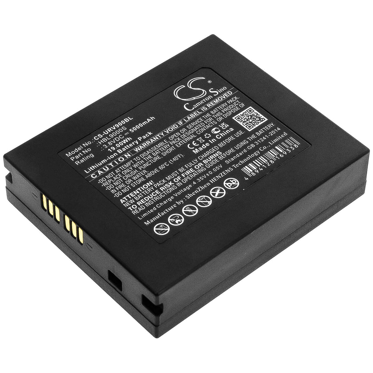 Batterie de scanner de codes-barres pour Urovo, I9000s 3.8v, 5000mah - 19.00wh Scanner de codes-barres Cameron Sino Technology Limited