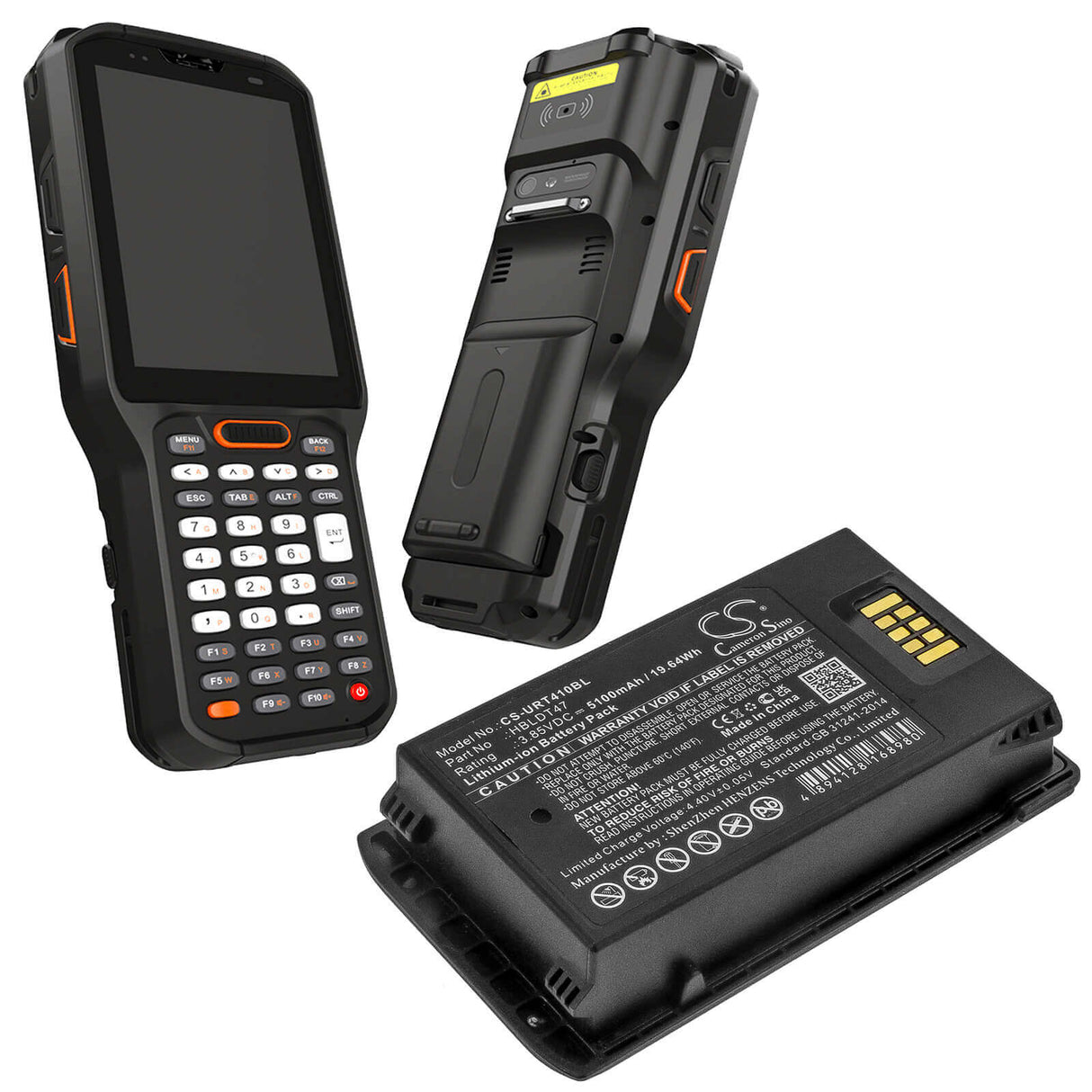 Batterie de scanner de codes-barres pour Urovo, Rt40 3.85v, 5100mah - 19.64wh Scanner de codes-barres Cameron Sino Technology Limited