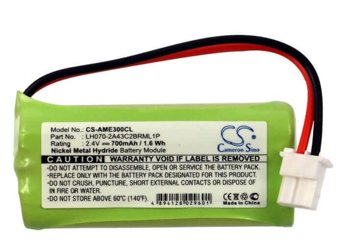Cordless Battery For V Tech, BT-183342, BT262342, BT-262342, BT266342, 2.4v, 700mah - 1.68wh BabyPhone Cameron Sino Technology Limited (Cordless Phone)