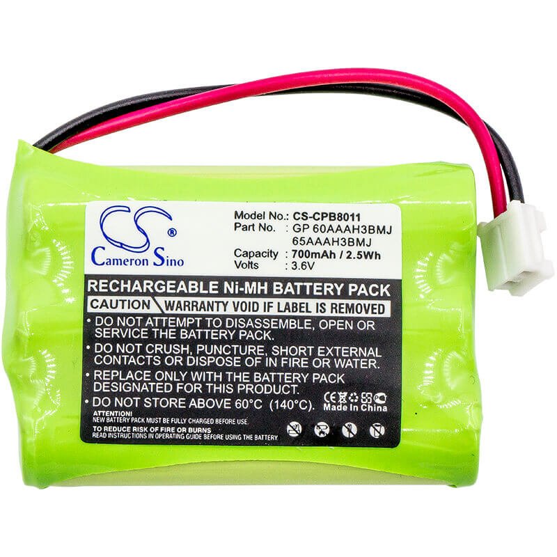 3.6V, Ni-MH, 700mAh, Cordless Phone battery fits Doro Matra, Gp, Sanik, Motorola, Aeg, V Tech, At&t, Audioline, Ge, 710, Birdy Voice, 2.52Wh Cordless Phone Cameron Sino Technology Limited (Cordless Phone)