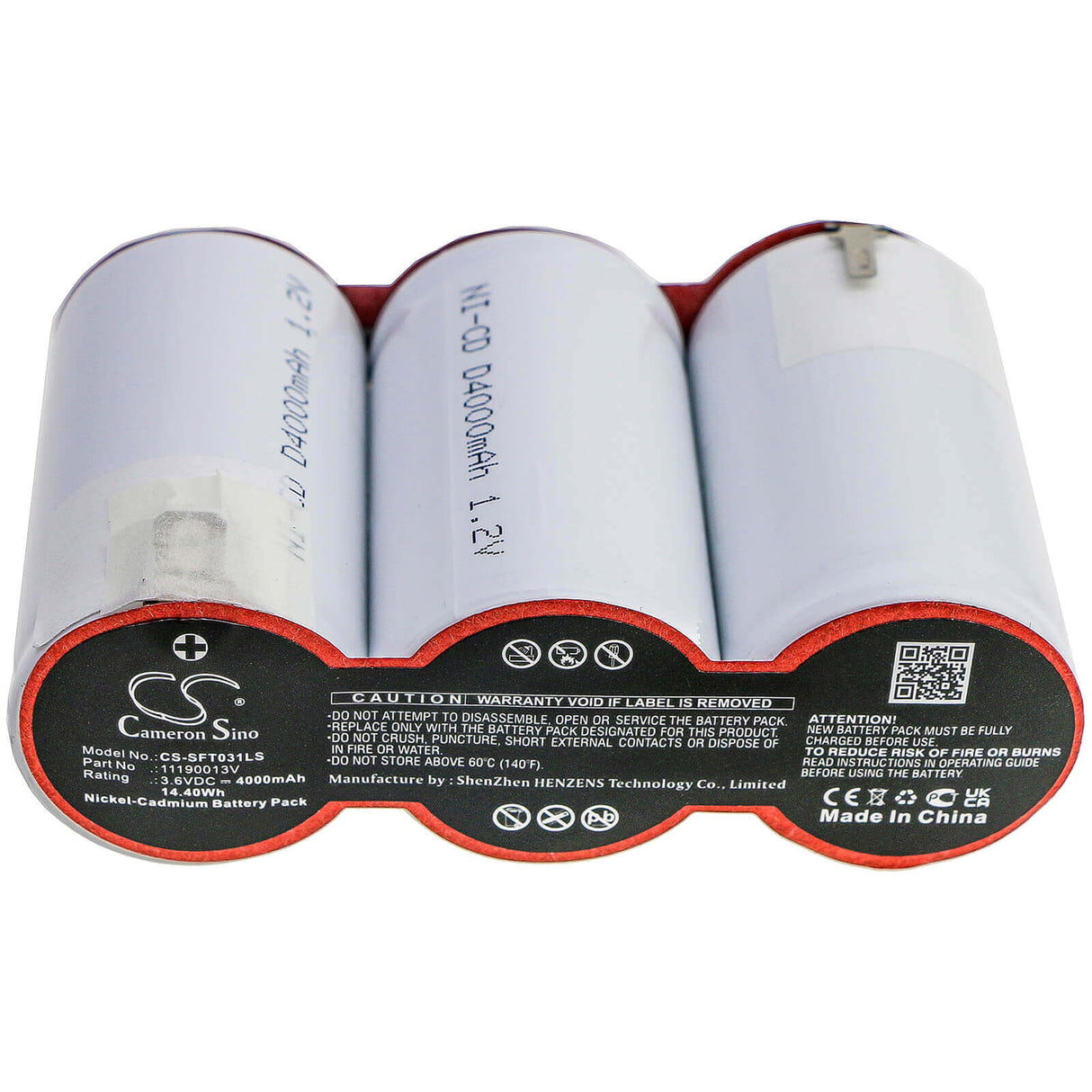3.6V, Ni-CD, 4000mAh, batterie d'éclairage de secours compatible avec Van Lien, 11190013v, 11190013v, 3savtd113lf, 14.40Wh Éclairage de secours Cameron Sino Technology Limited