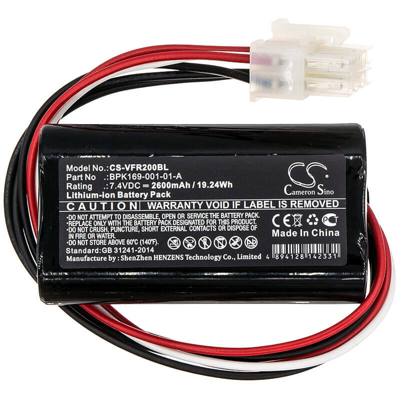 7.4V, Li-ion, 2600mAh, Payment Terminal battery fits Verifone, Bpk169-001-01-a, Pca169-001-01, Pca169-404-01-a, 19.24Wh Payment Terminal Cameron Sino Technology Limited