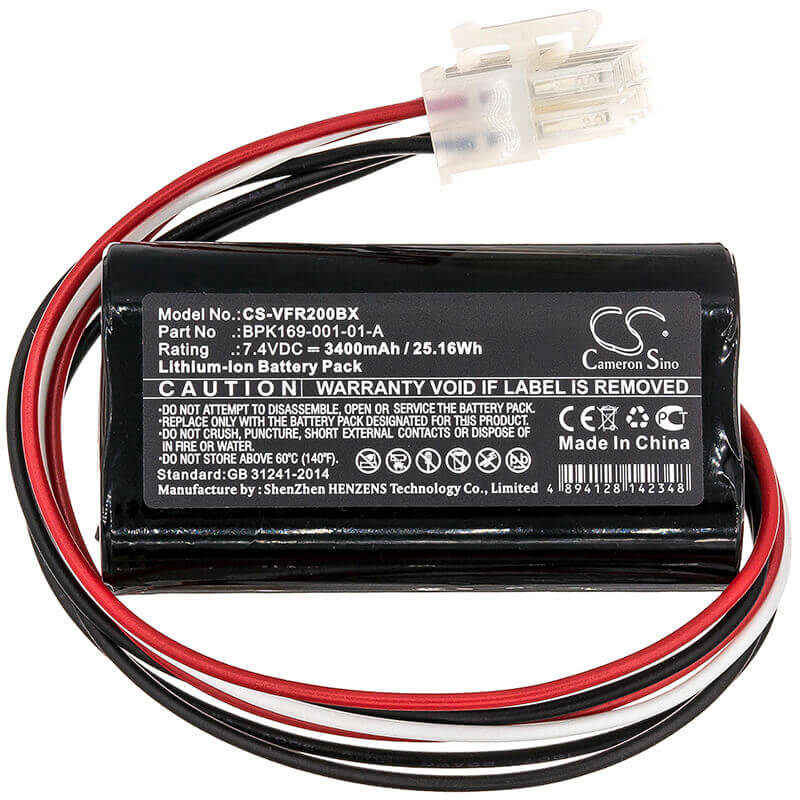 7.4V, Li-ion, 3400mAh, Payment Terminal battery fits Verifone, Bpk169-001-01-a, Pca169-001-01, Pca169-404-01-a, 25.16Wh Payment Terminal Cameron Sino Technology Limited